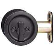 Sure-Loc Round Privacy Single Flush Pocket Door Pull Flat Black